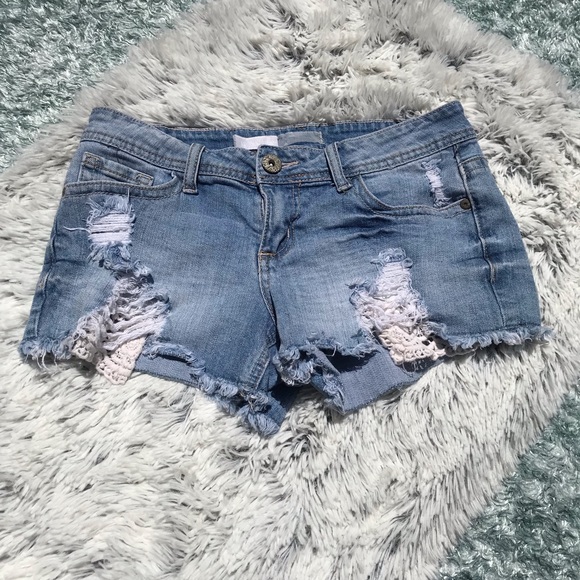 Soundgirl Pants - Soundgirl Jean Shorts with Lace